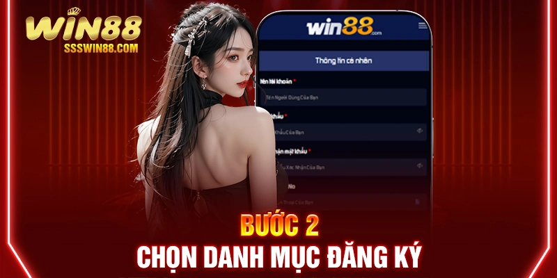 Bước 2: Chọn danh mục Đăng ký